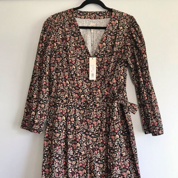 Rebecca Taylor La Vie Gitane Floral Wrap Cotton Long Sleeve Jumpsuit Size Large - Picture 13 of 16
